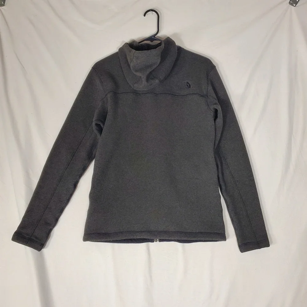 The North Face Mens Gray Sweater Fleece Full Zip Hooded Jacket Charcoal Heather